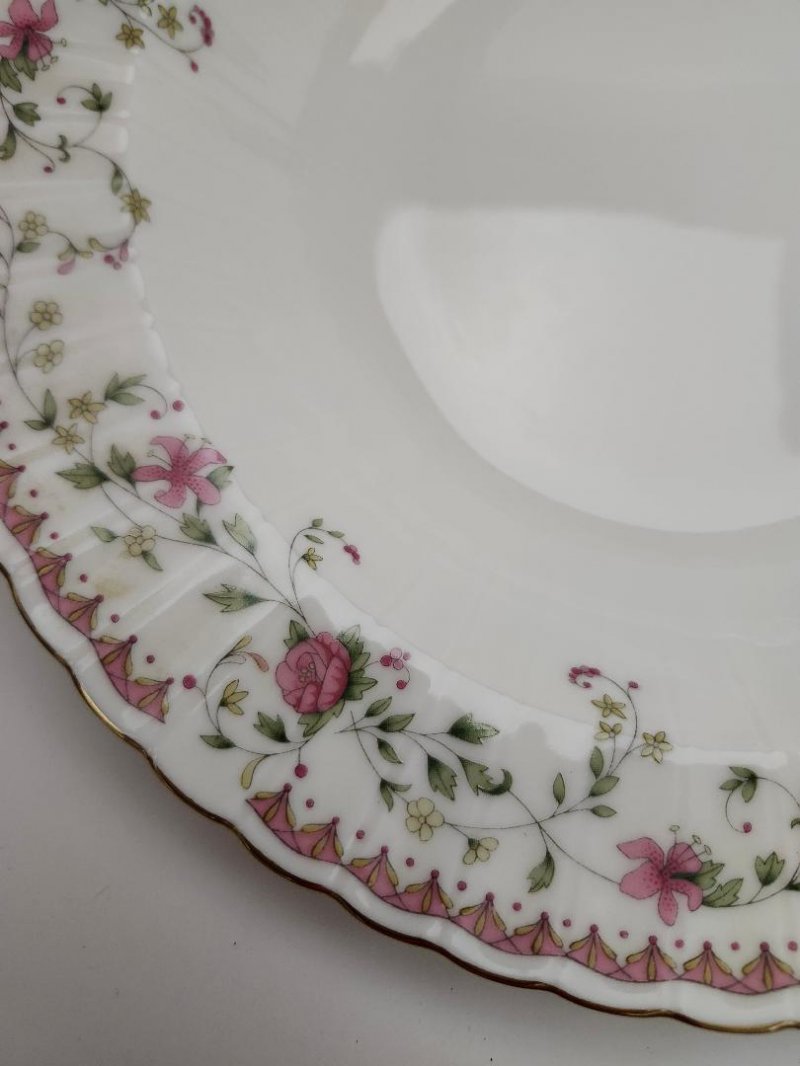 Image 1 of Retired Petit Mikasa Vegetable Bowl Vintage Radford Pattern Chic Pink Floral