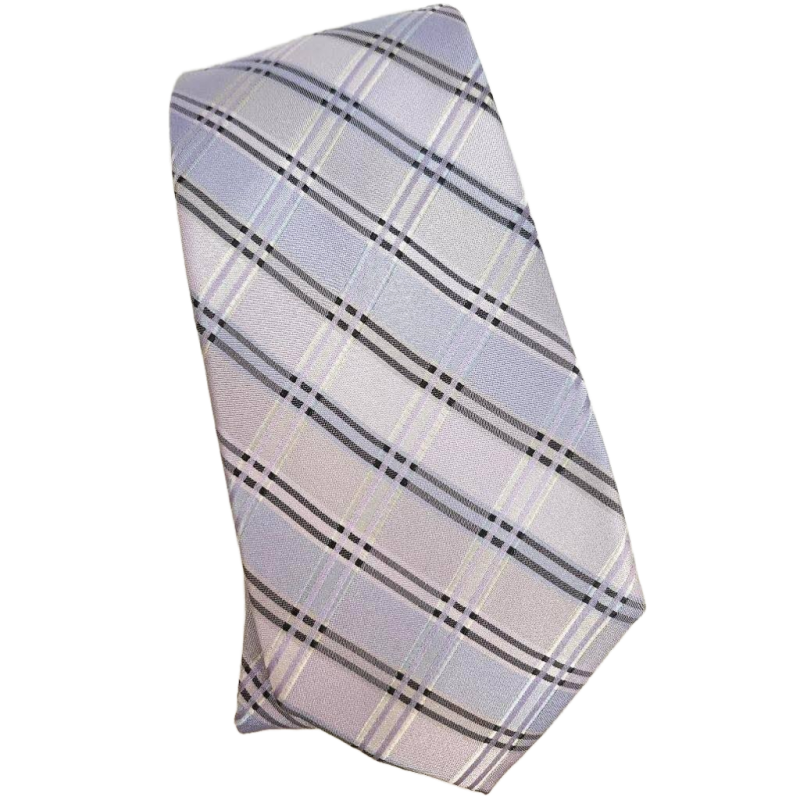 Mens Pastel Tie Liz Claiborne Silk Necktie 52 Inches Purple Blue Black Striped
