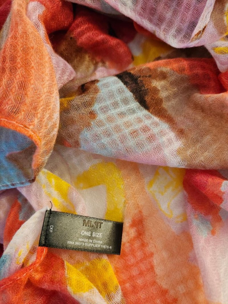 Image 2 of Womens Colorful Shawl Colored in Red Blue Pink Brown White Mixit Polyester Wrap