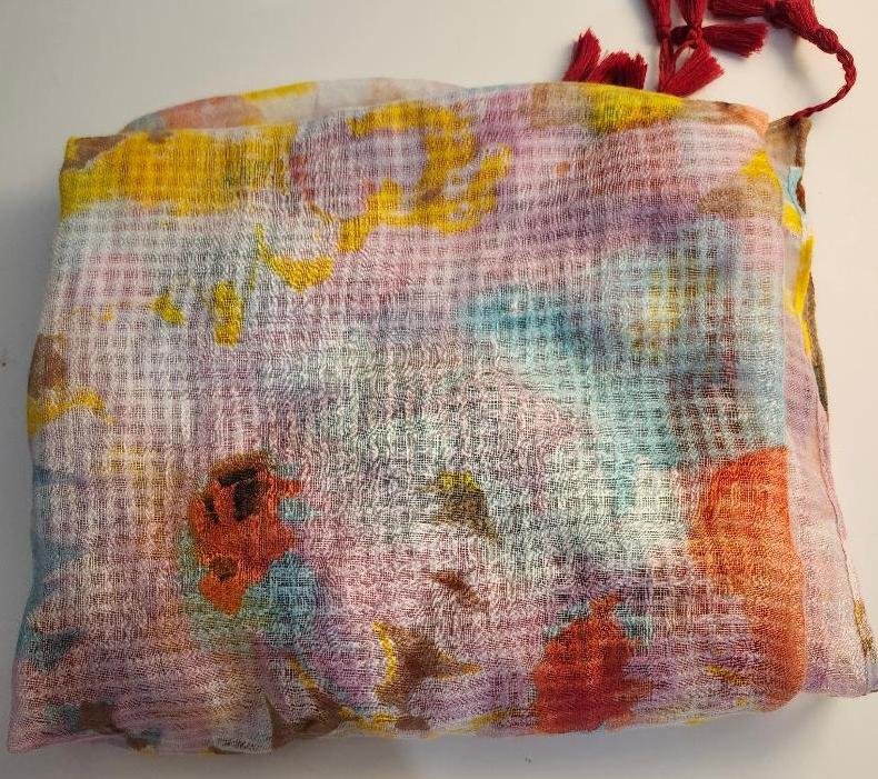 Image 3 of Womens Colorful Shawl Colored in Red Blue Pink Brown White Mixit Polyester Wrap