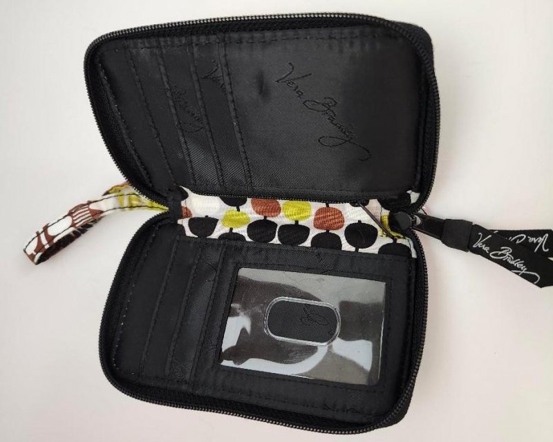Image 3 of Vera Bradley Wristlet Wallet and Phone Case In the Cocoa Moss Retired Pattern