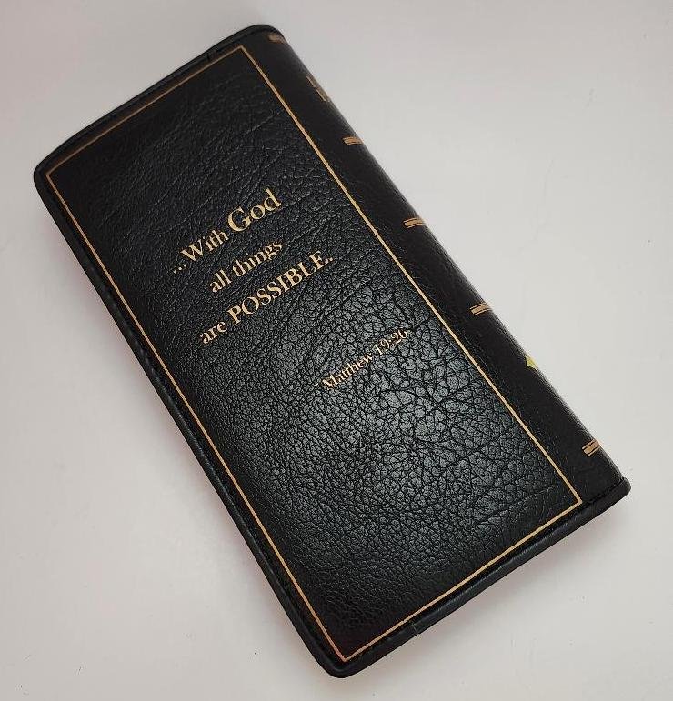 Image 2 of Women's Black Holy Bible Wallet Zipper Closure Ladies Bifold Bible Book Wallet