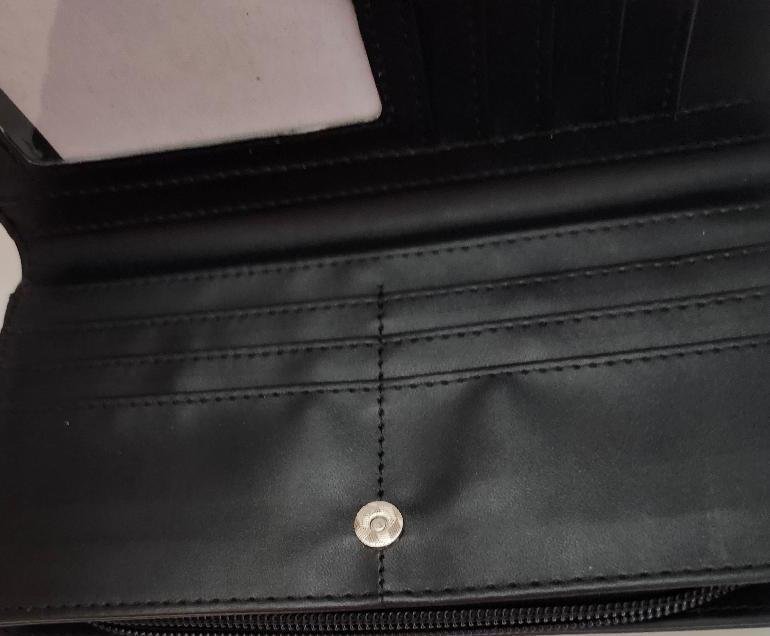 Image 4 of Women's Black Holy Bible Wallet Zipper Closure Ladies Bifold Bible Book Wallet
