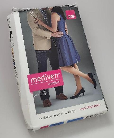 Image 0 of Mediven Compression Stockings Thigh High Lace Top Band 15 to 20 Sz III Open Toe