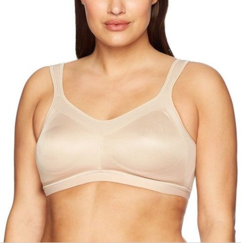 Playtex 18 Hour Bra 4159 Wirefree 44D Light Beige With Breathable Fabric