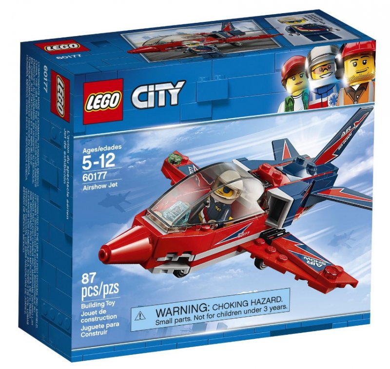Lego City Airplane Jet 60177 Airshow Jet Minifigure 87 Pieces Building Toy Kit