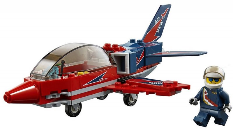 Image 1 of Lego City Airplane Jet 60177 Airshow Jet Minifigure 87 Pieces Building Toy Kit