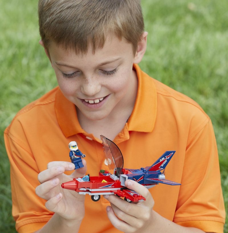 Image 2 of Lego City Airplane Jet 60177 Airshow Jet Minifigure 87 Pieces Building Toy Kit