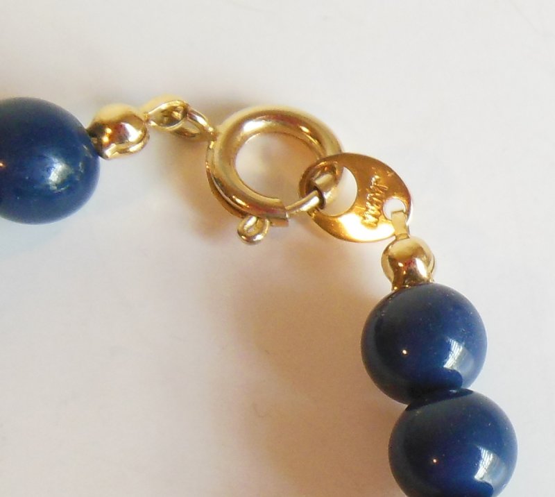 Image 1 of Vintage Blue Japan Bead Necklace 17 Inch Modern Tribe Like Lucite Necklace