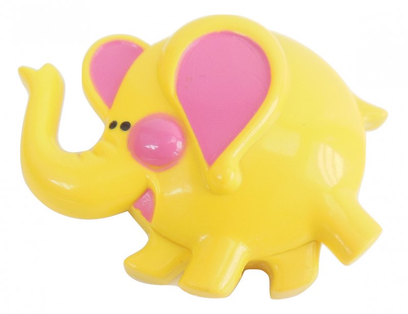 Vintage Avon Fragrance Glace Pin Elephant Yellow Pink Kids Jewelry Perfume