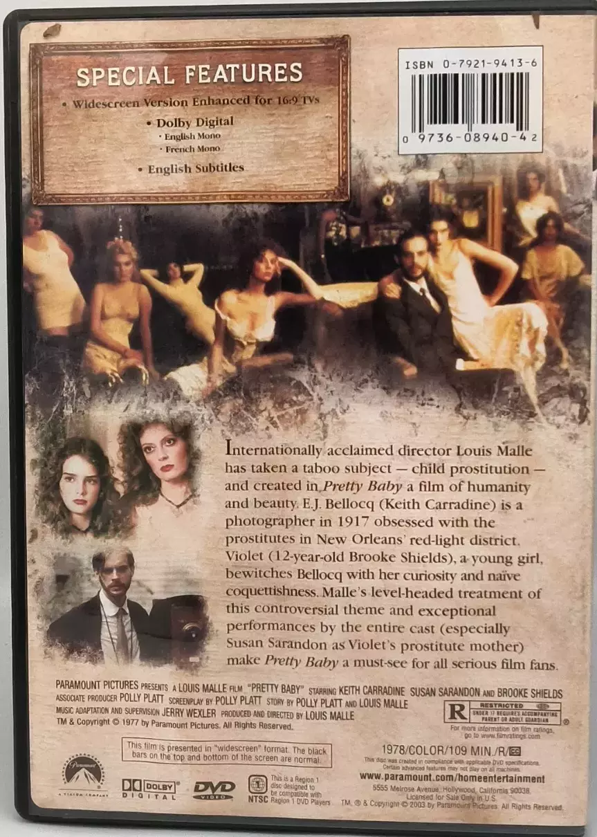 Image 1 of Brook Shields DVD Pretty Baby Drama Movie Susan Sarandon Keith Carradine