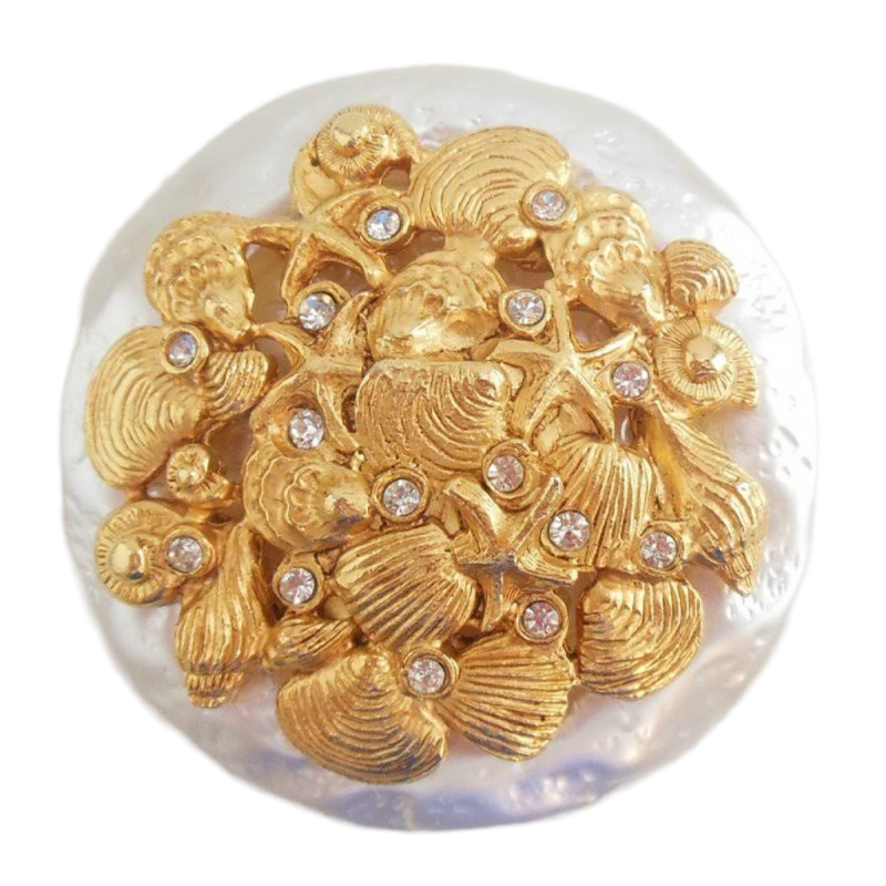 Ivana Trump Jewelry Ocean Starfish Brooch Sea Shell Vintage Costume Jewelry