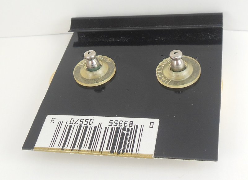 Image 1 of Napier Jewelry Enamel Earrings Swirled Cream Color Pierced Surgical Steel Posts