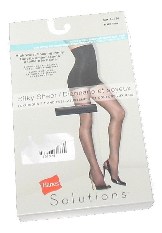 Image 0 of Hanes Solutions Shaper High Waist XL Black Women's Shaping Panty Control Top
