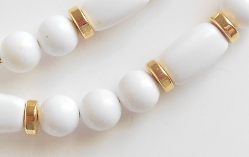 Image 1 of Vintage Napier white Necklace Long Bead Necklace 31