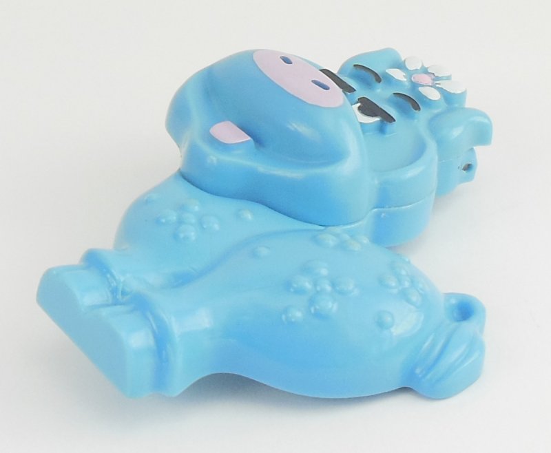 Image 1 of Vintage Avon Blue Moo Cow Glace Pin Perfume Fragrance Childrens Jewelry 1973