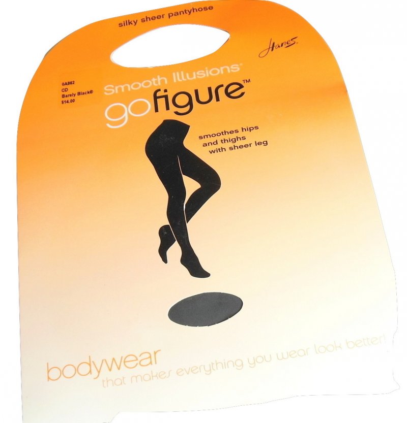 Hanes Women's Smooth Illusions Go Figure Pantyhose CD Barely Black Sheer