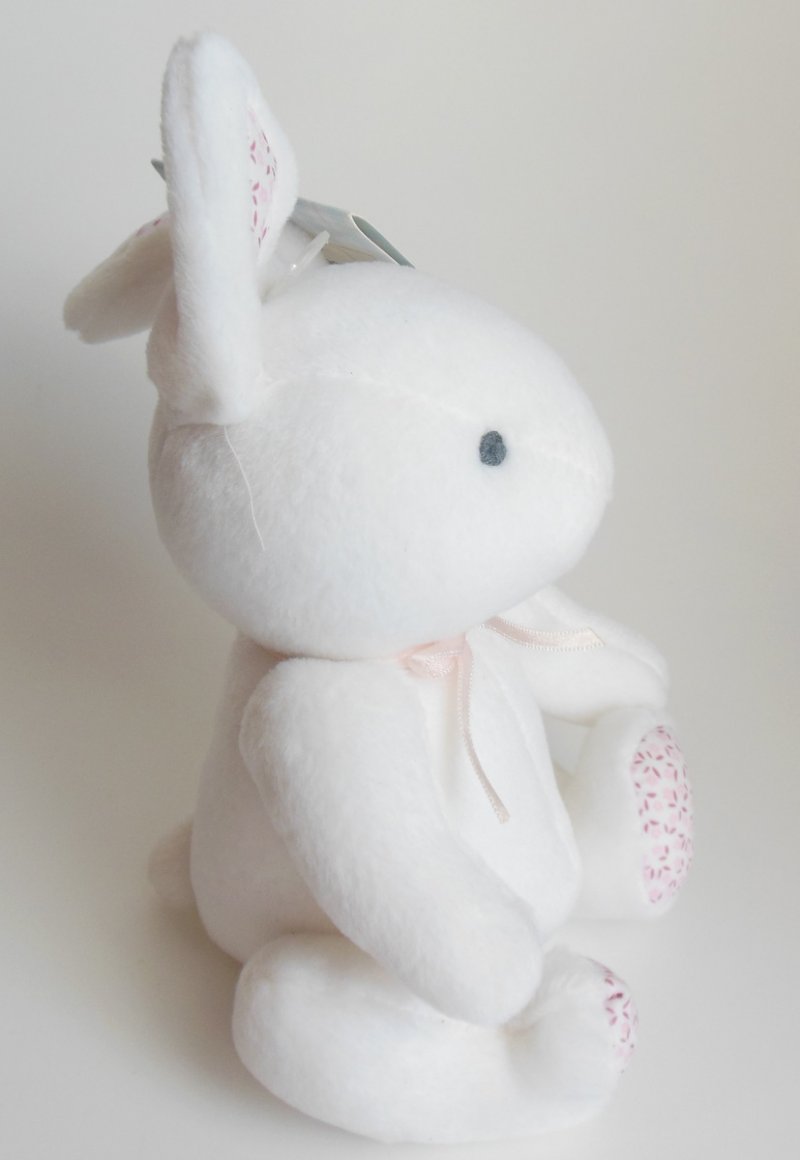 Image 3 of Carter's Bunny Rabbit Rattle Toy Pink and White Stuffed Plush Farm Animal Toy