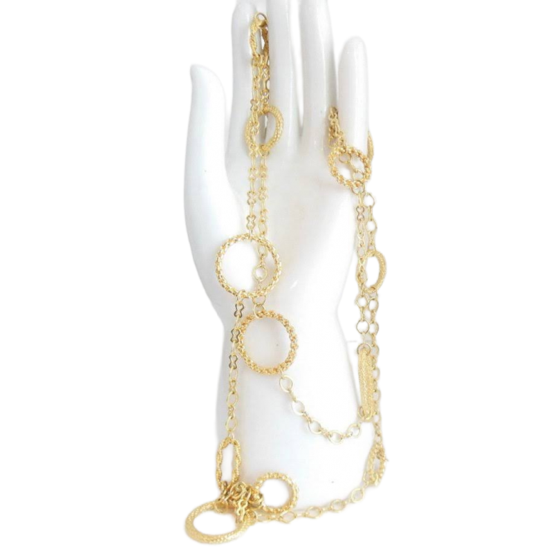 Vintage Joan Rivers Long Length Necklace Circle and Oblong Shape 42 to 45 Inch 