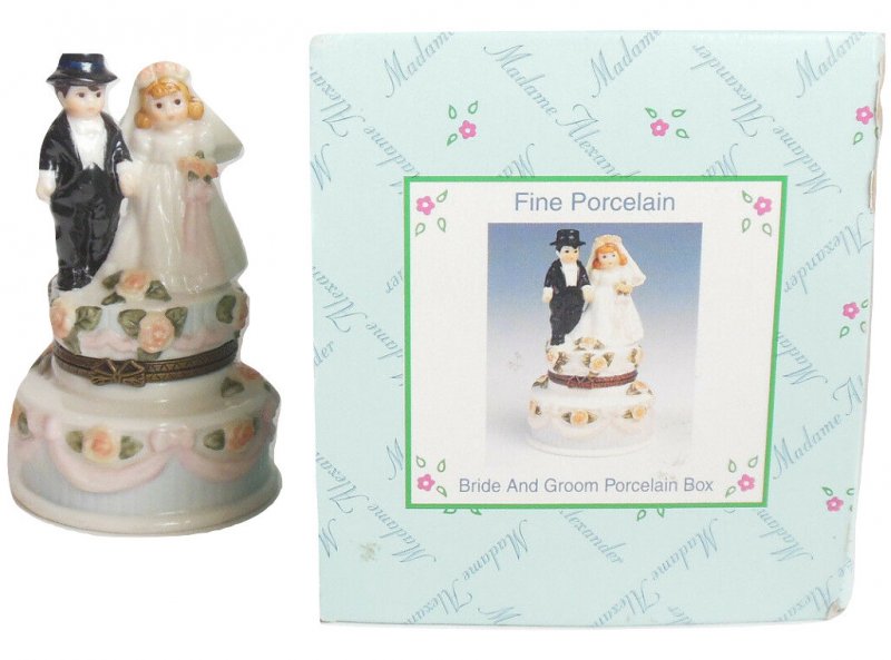 Madame Alexander Bride and Groom Wedding Ring Cake Topper Love is in the Details