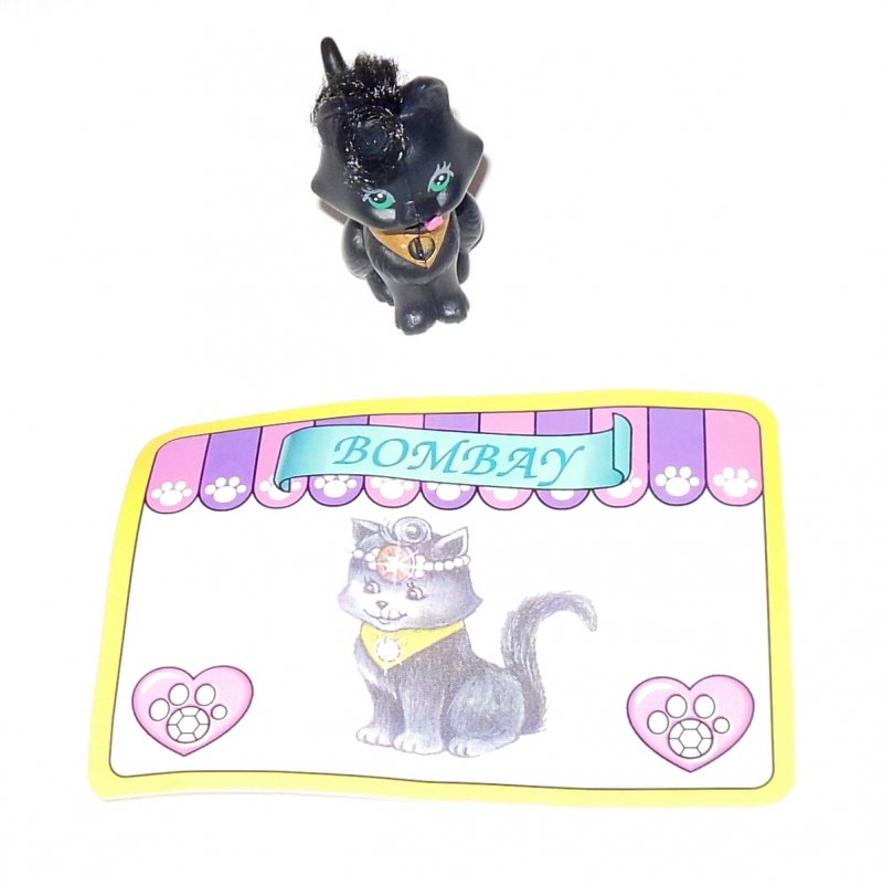 Littlest Pet Shop Black Royal Bombay Cat Kenner Vintage Tail and Tongue Move