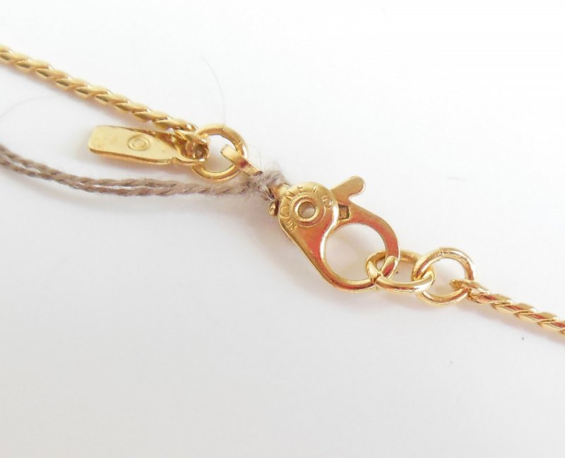 Image 4 of Monet Cream Heart Vermeil Enamel Necklace Vintage Yellow Designer Signed Jewelry