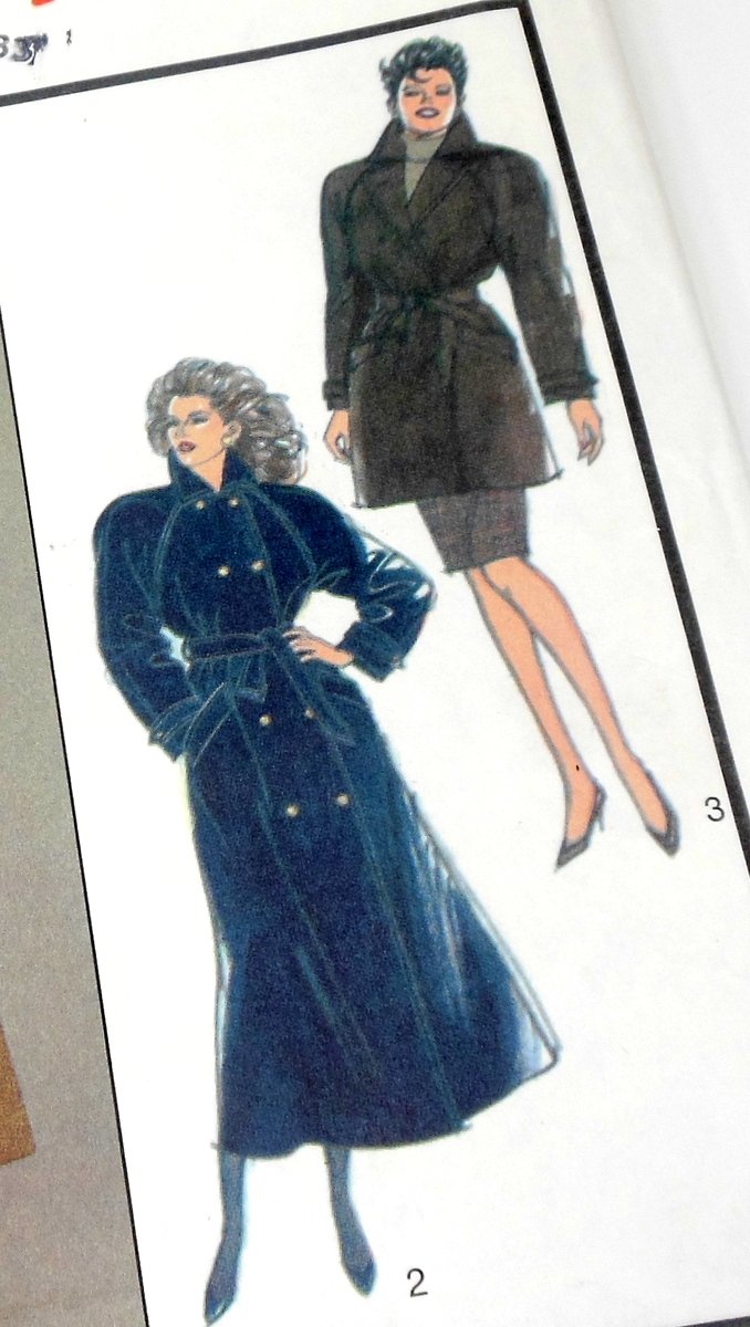 Image 2 of Vintage Style 1191 Misses Lined Double Breasted Trench Coat Sewing Pattern 