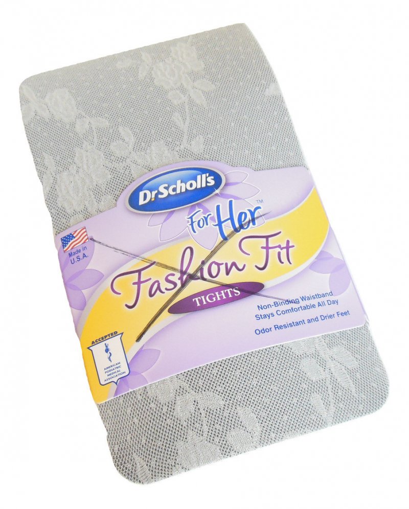 Image 1 of Women's Dr Scholl's Tights Non Binding Waistband Tatted Creamy Hosiery Medium