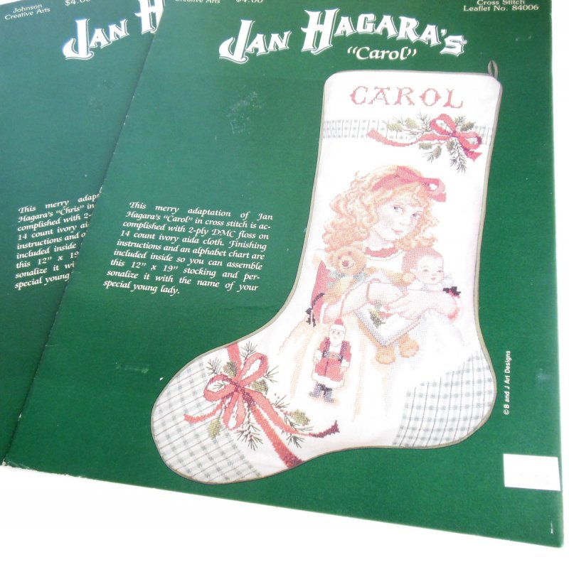 Image 1 of Jan Hagara's Cross Stitch Christmas Patterns Chris and Carol Numbers 84006 84005