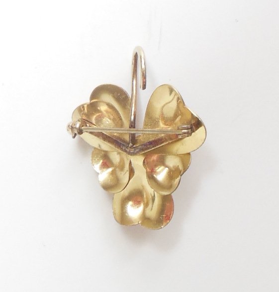 Image 3 of Carl Art Gold Filled Pansy Brooch Costume Jewelry Pin Flower with Faux Pearl 