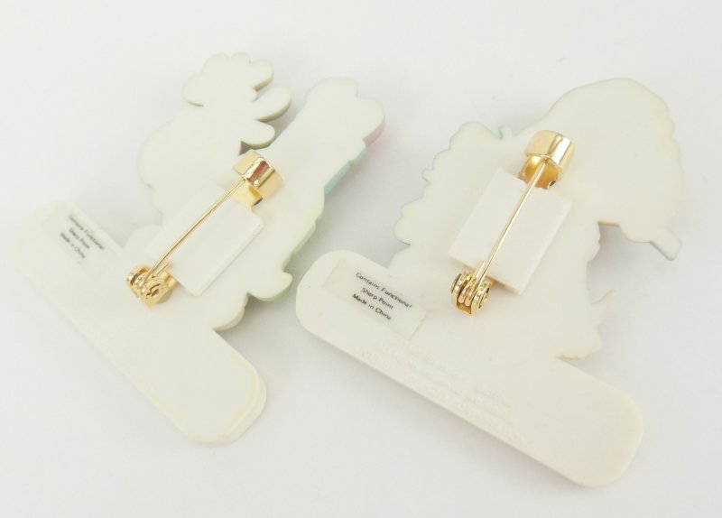 Image 1 of Christmas Holiday Vintage Enesco Pins Young Ladies Adults Jewelry Samuel Butcher
