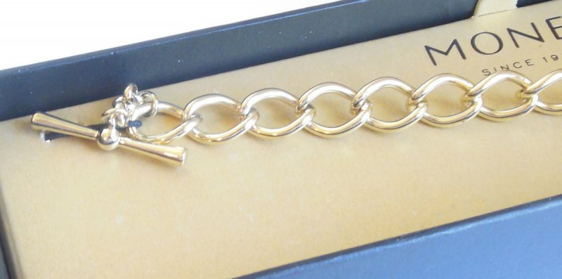 Image 2 of Monet Toggle Bracelet for Women Vintage Monet Gold Costume Jewelry Bracelet