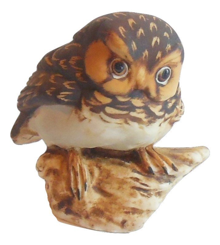 Vintage Capodimonte Signed Italy Figurine Small Owl Home Decor Collectible Bird