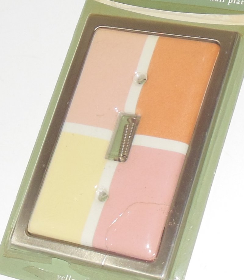 Image 1 of Betsy Fields Single Light Switch Wall Plate Cover Block Pattern Retro Vintage
