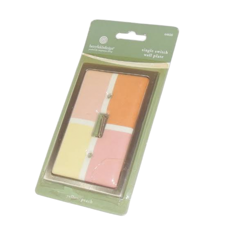 Image 0 of Betsy Fields Single Light Switch Wall Plate Cover Block Pattern Retro Vintage