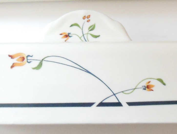 Image 1 of Gorham Ariana Butter Dish w/ Lid Gourmet Collection Floral Dinnerware Vintage