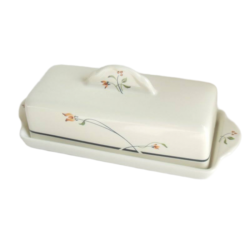 Gorham Ariana Butter Dish w/ Lid Gourmet Collection Floral Dinnerware Vintage