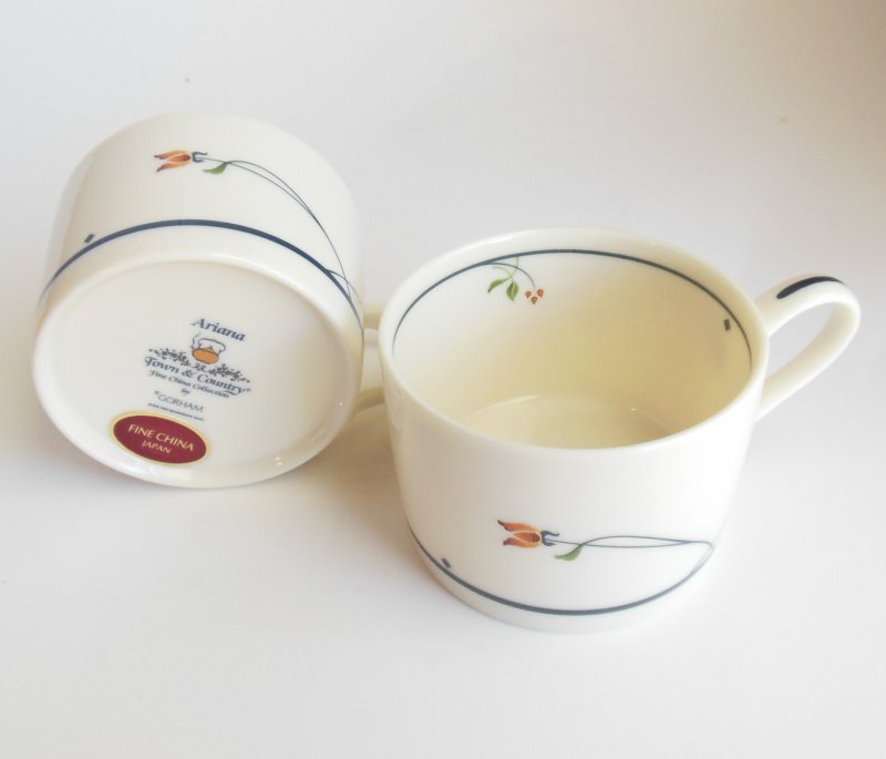 Gorham Ariana Tea Cup Lot Gourmet Collection Floral Dinnerware w/ Label Vintage