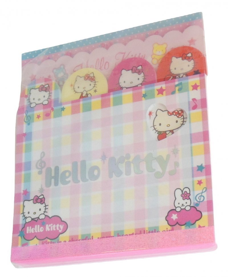 Hello Kitty Small Sheets of Paper School Supplies Notes Bookmarks Sparkly Plaid
