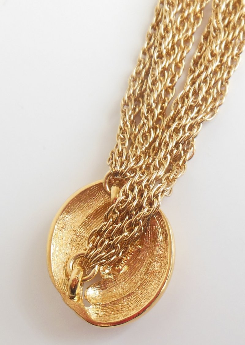 Image 3 of Vintage Monet Rope Multi-strand Twisted Necklace Swirled Center Choker Jewelry