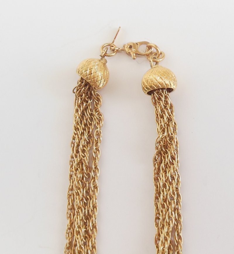 Image 5 of Vintage Monet Rope Multi-strand Twisted Necklace Swirled Center Choker Jewelry