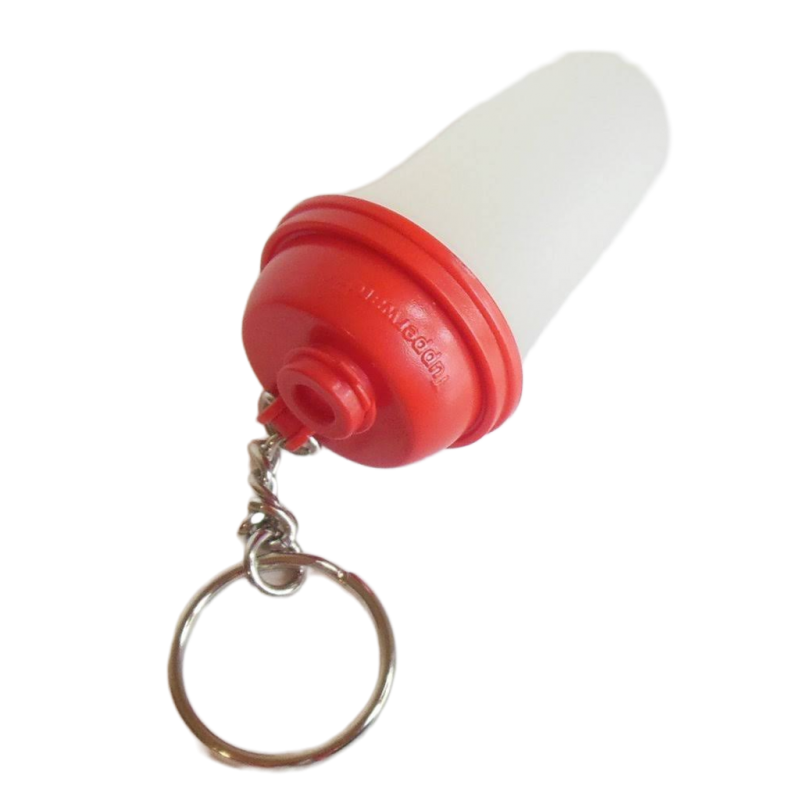 Red Shaker Tupperware Keychain Mini Tupperware Collectible Keychain Clear Body