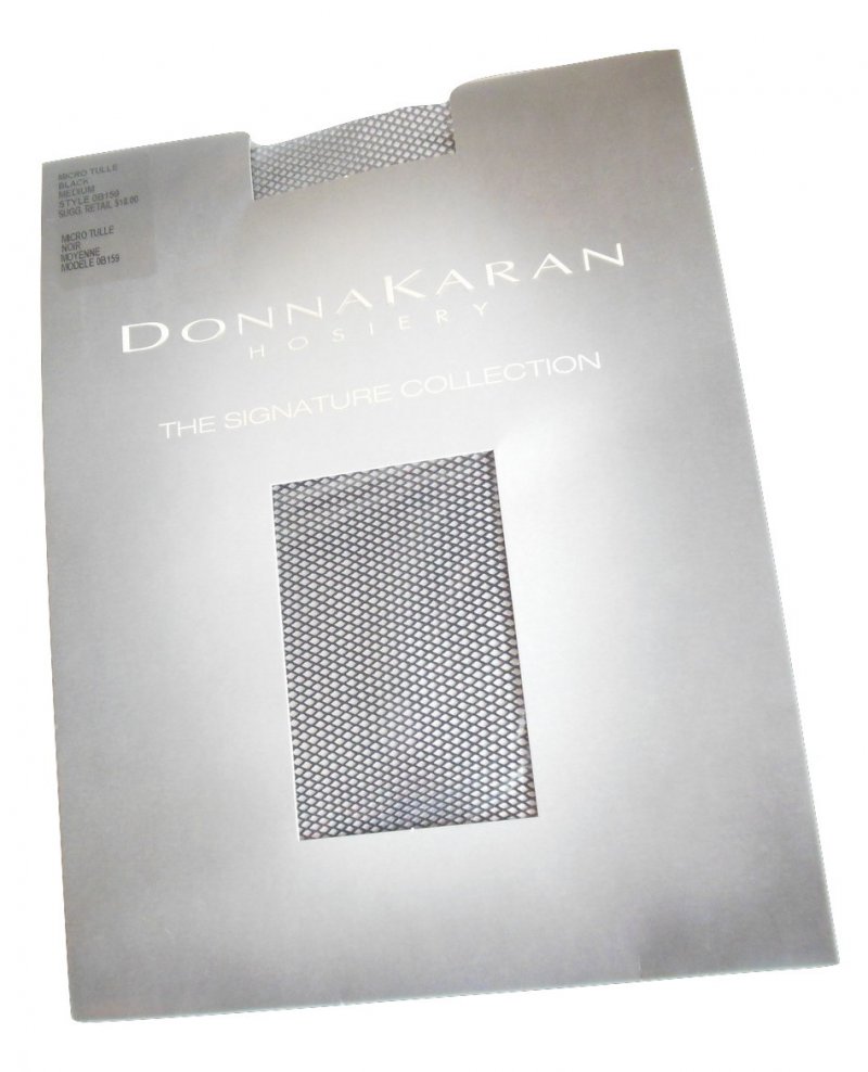 Women's Donna Karan Net Pantyhose Black Sz M Signature Collection Hosiery Italy