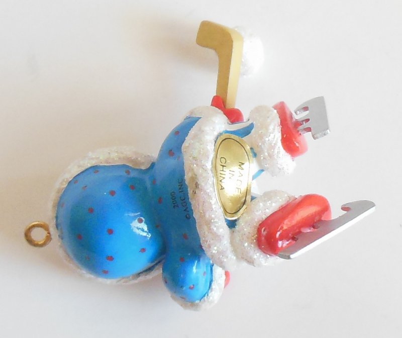 Image 2 of Holiday Hockey Christmas Ornament Glitter Eskimo Hockey Stick Puck Carlton Cards