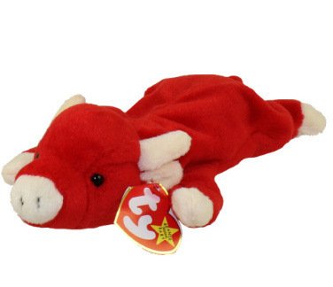 TY Beanie Baby Snort the Bull 4002 Pink on Tush Tag w/ Numbers 480
