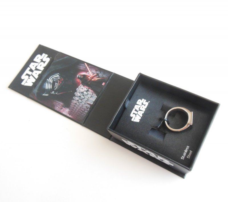 Image 1 of Authentic Star Wars Mens Teenagers Ring Sz 10 Stormtrooper Stainless Steel Black