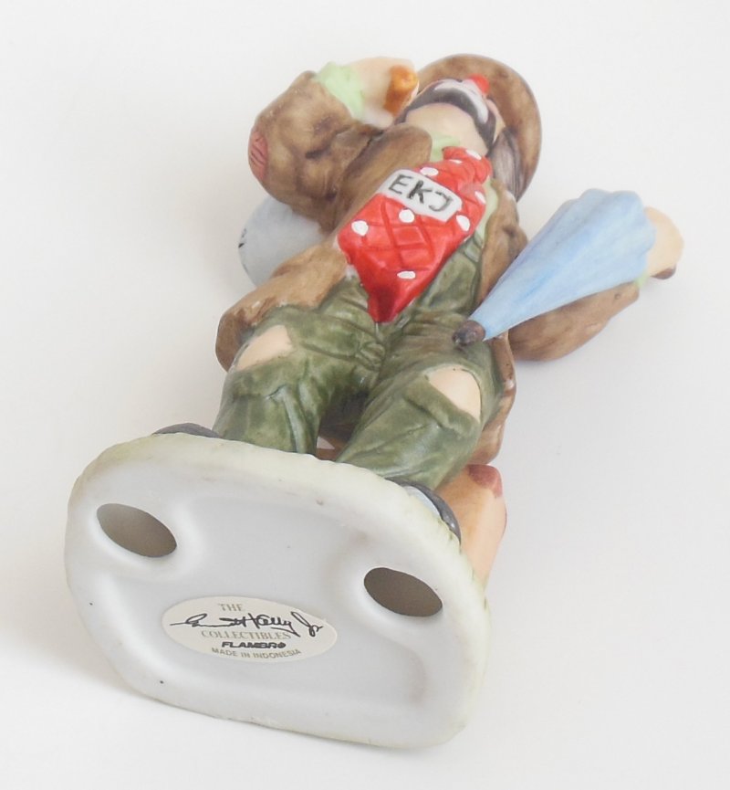 Image 4 of EKJ Flambro Artist Emmette Kelly 4.5 Inch Clown with Umbrella Ceramic Figurine