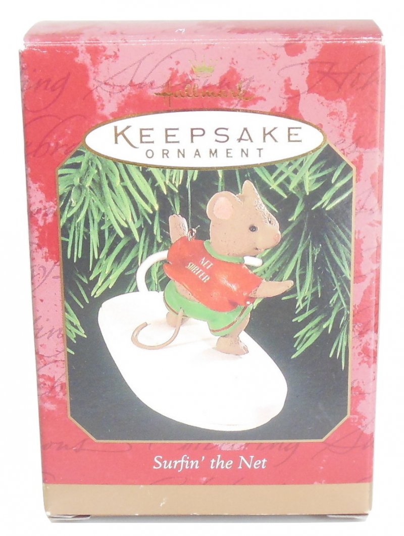 Image 5 of Hallmark Christmas Tree Ornament Surfin' The Net QX6607 Mouse Vintage