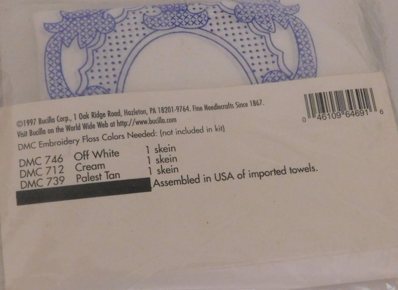 Image 1 of Vintage Bucilla Special Edition Stamped Monogram Guest Towel Set Cross Stitch