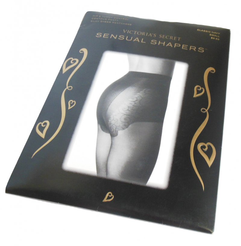 Image 0 of Women's Victoria's Secret Sensual Shapers Pantyhose Lace Panty S Navy Sheer